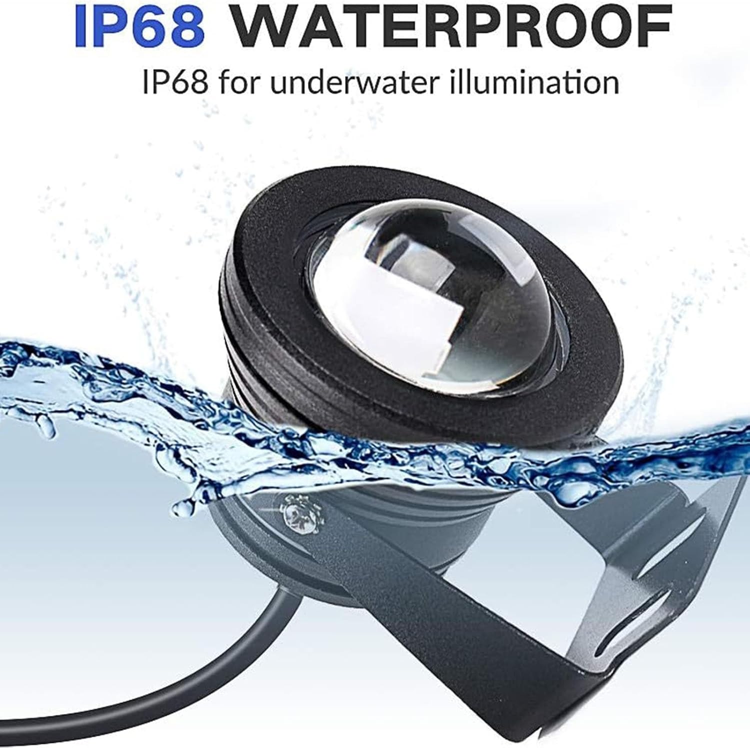 Submersible LED Fountain Light - 10W Underwater Pond Lights, IP68 Waterproof Convex Mirror RGB Pool Spotlight, 12V Garden Outdoor Landscape Lamp