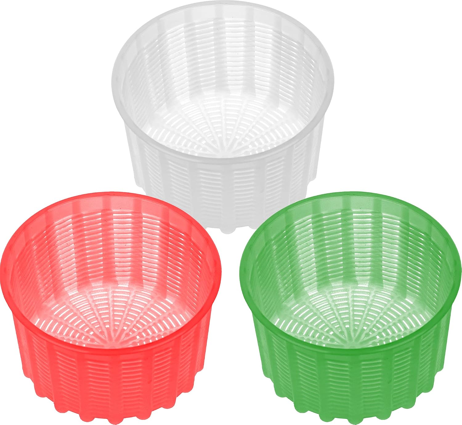 Cheese Making Mold - Plastic Ricotta Basket 3 Pcs - Form Mold for Feta, Camembert, Ricotta, 20 oz