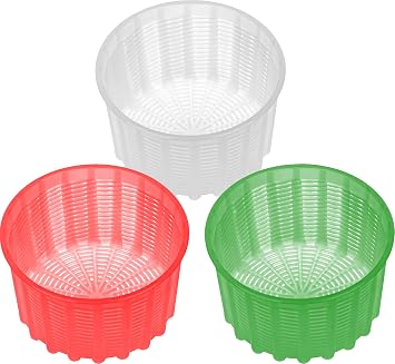 Cheese Making Mold - Plastic Ricotta Basket 3 Pcs - Form Mold for Feta, Camembert, Ricotta, 20 oz