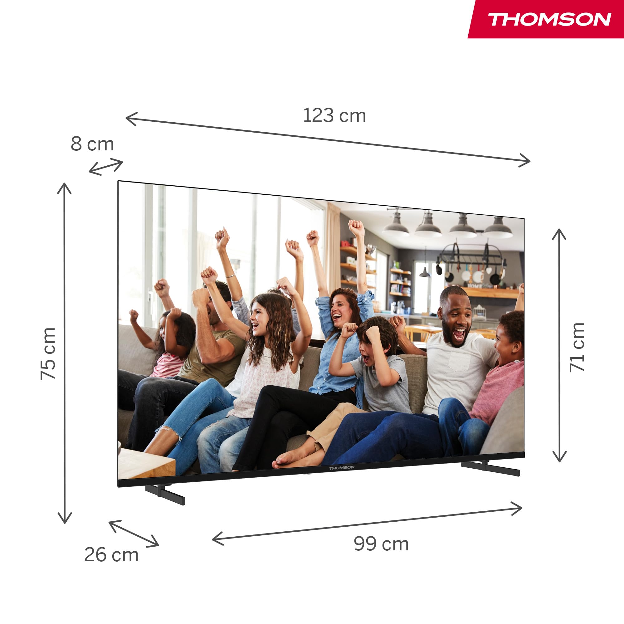 Thomson 55 Pollici (139cm) 4K Ultra HD Smart Google TV, Wi-Fi,Dolby Audio, HDR10, Bluetooth 5.1, Triple-Tuner (Cavo/Satellite/Antenna), HDMI, CI+, A+ Pannello - 55UG4S14