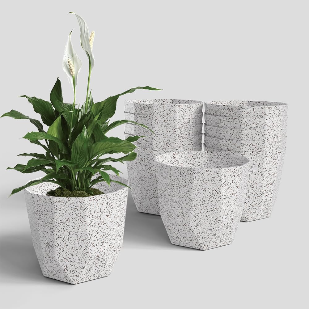 YUCCABE ITALIA SHERA Hexa Plastic Planter Pot for Plants | Decorative Flower Pot | UV Protected Lightweight Indoor Outdoor...