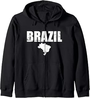 Brazil Vintage Map Brazilian Zip Hoodie