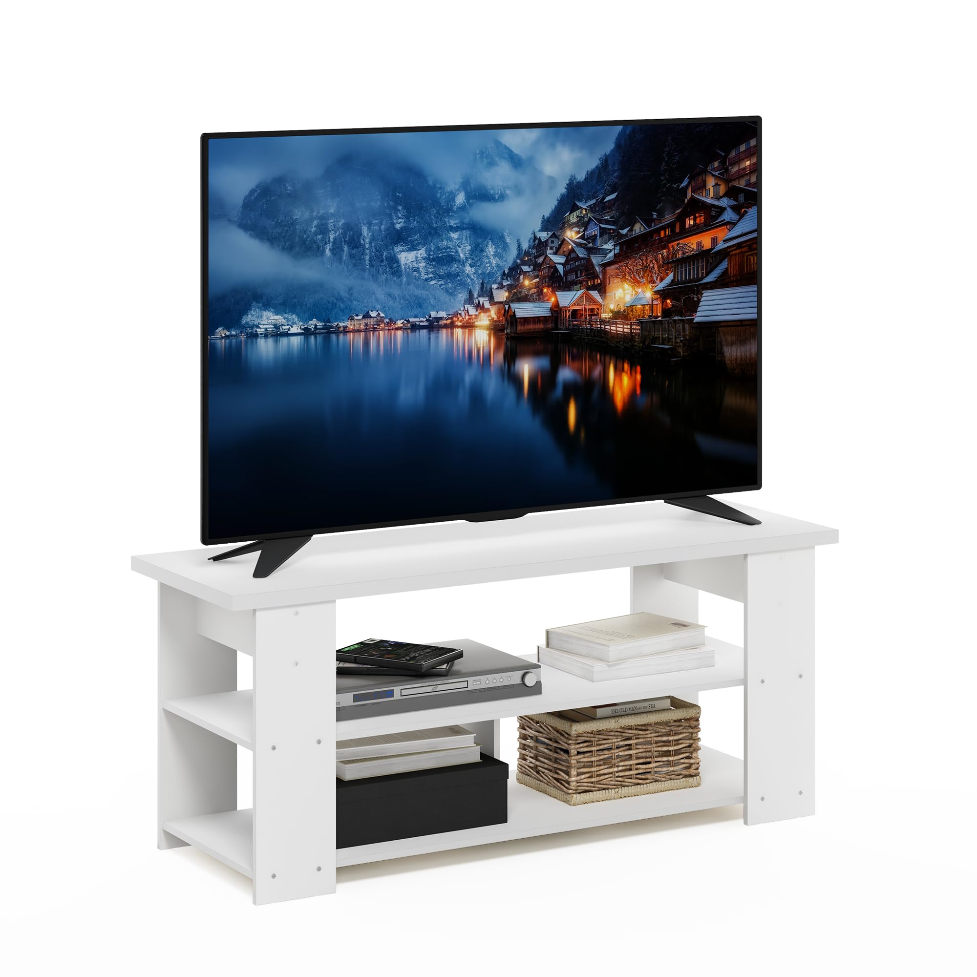Furinno JAYA TV-Ständer bis 55 Zoll, Weiß