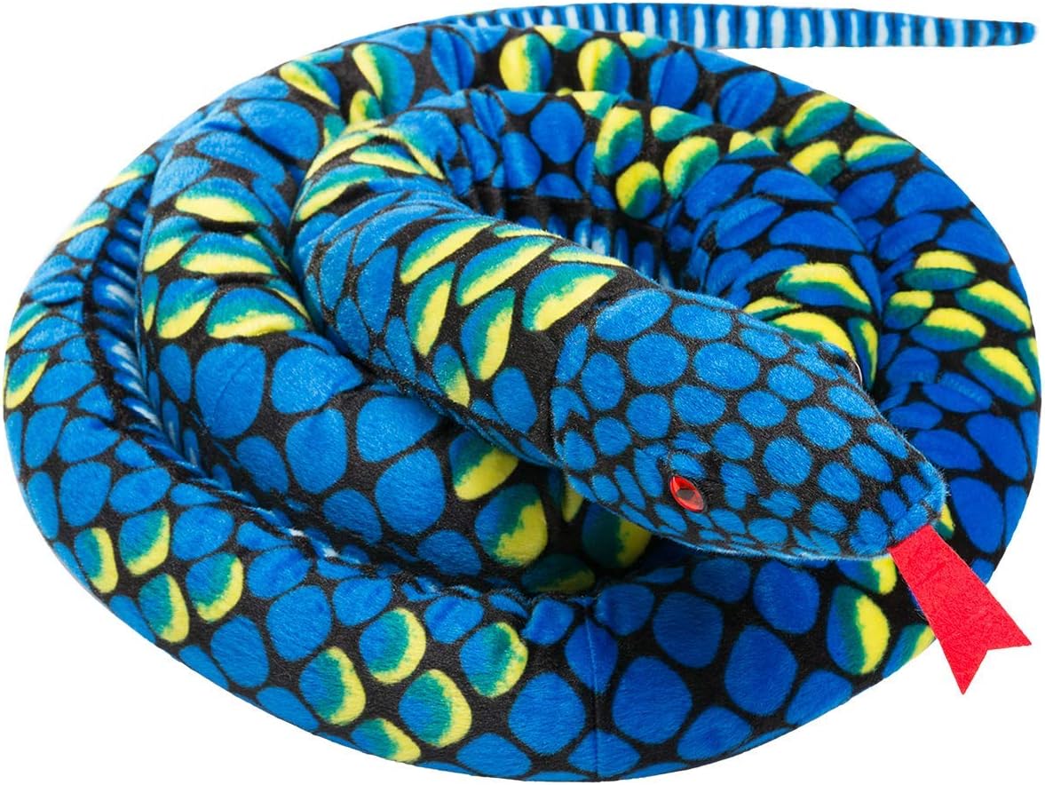 Giant Plush Snake Stuffed Animal Toy, Birthday Gift for Boys & Girls (Blue, 110 Inch) - Image 5