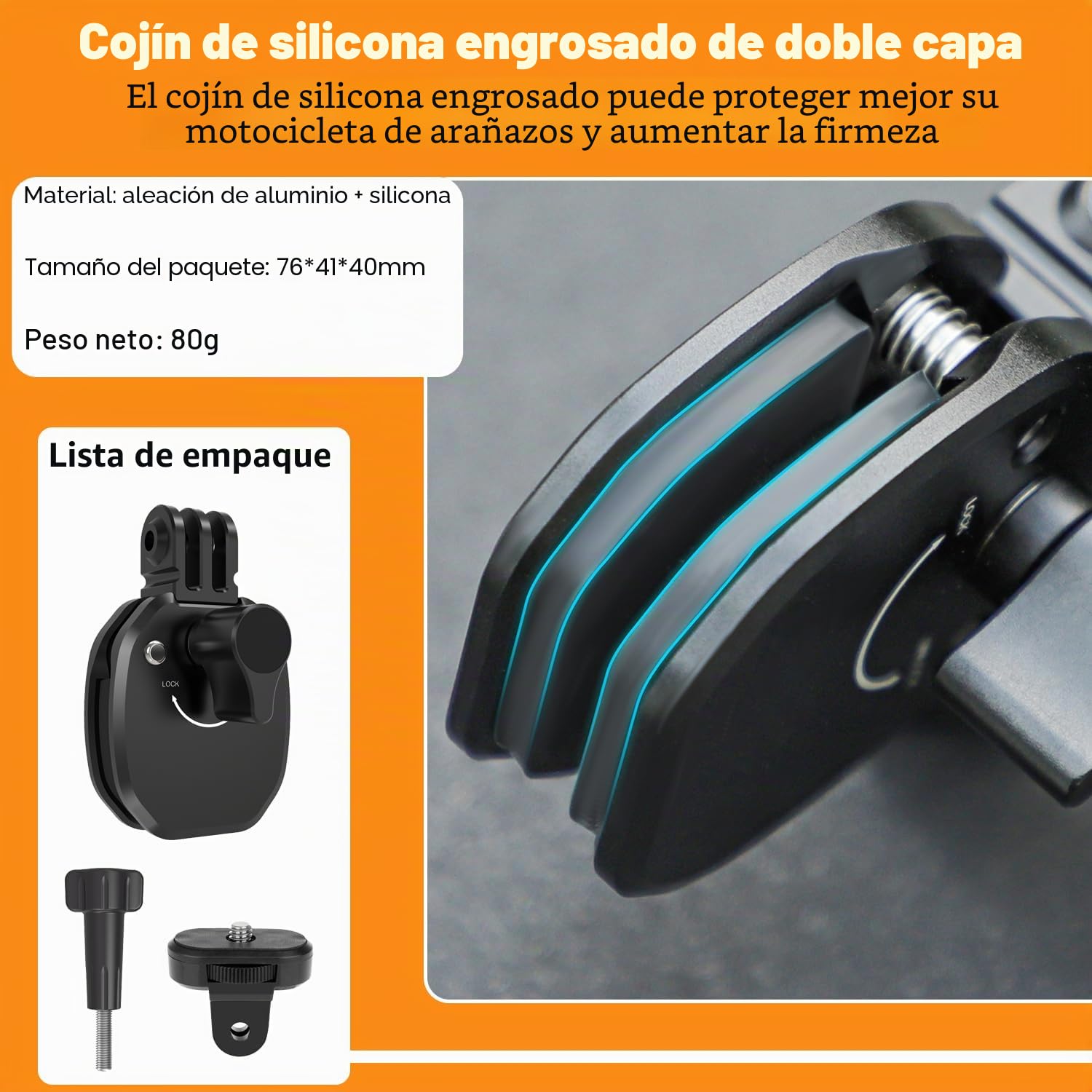 Aluminio Moto Cámara Parabrisas Soporte Compatible con Insta360 X5-X | CNC Aluminio Moto Parabrisas Soporte para Cámaras de Acción, Resistente a los Golpes Durante la Conducción
