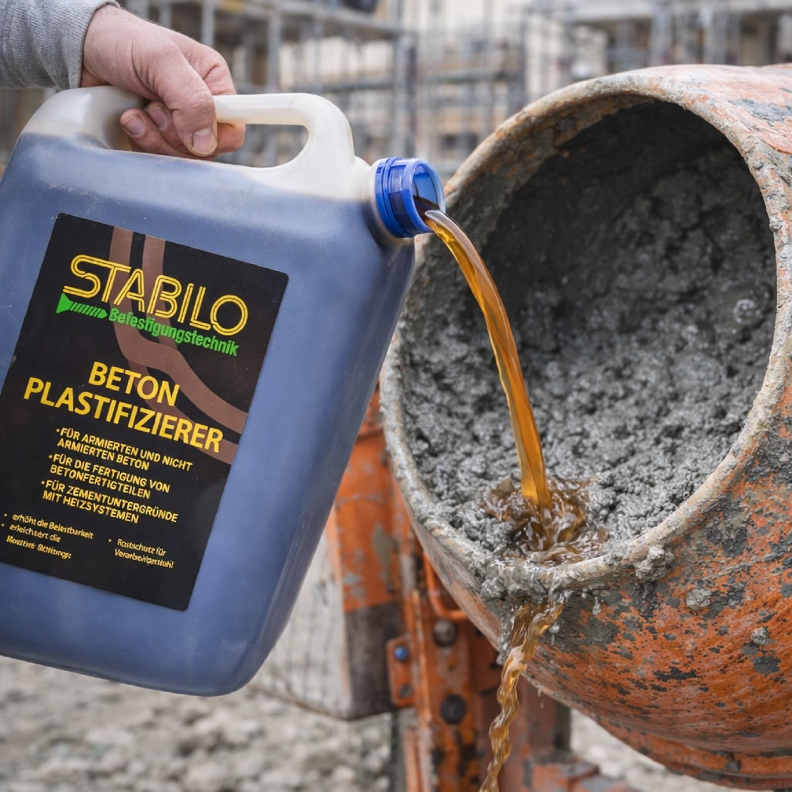 Beton Plastifizierer 5 Liter | Fliessmittel Betonverflüssiger Beton-Zusatzmittel