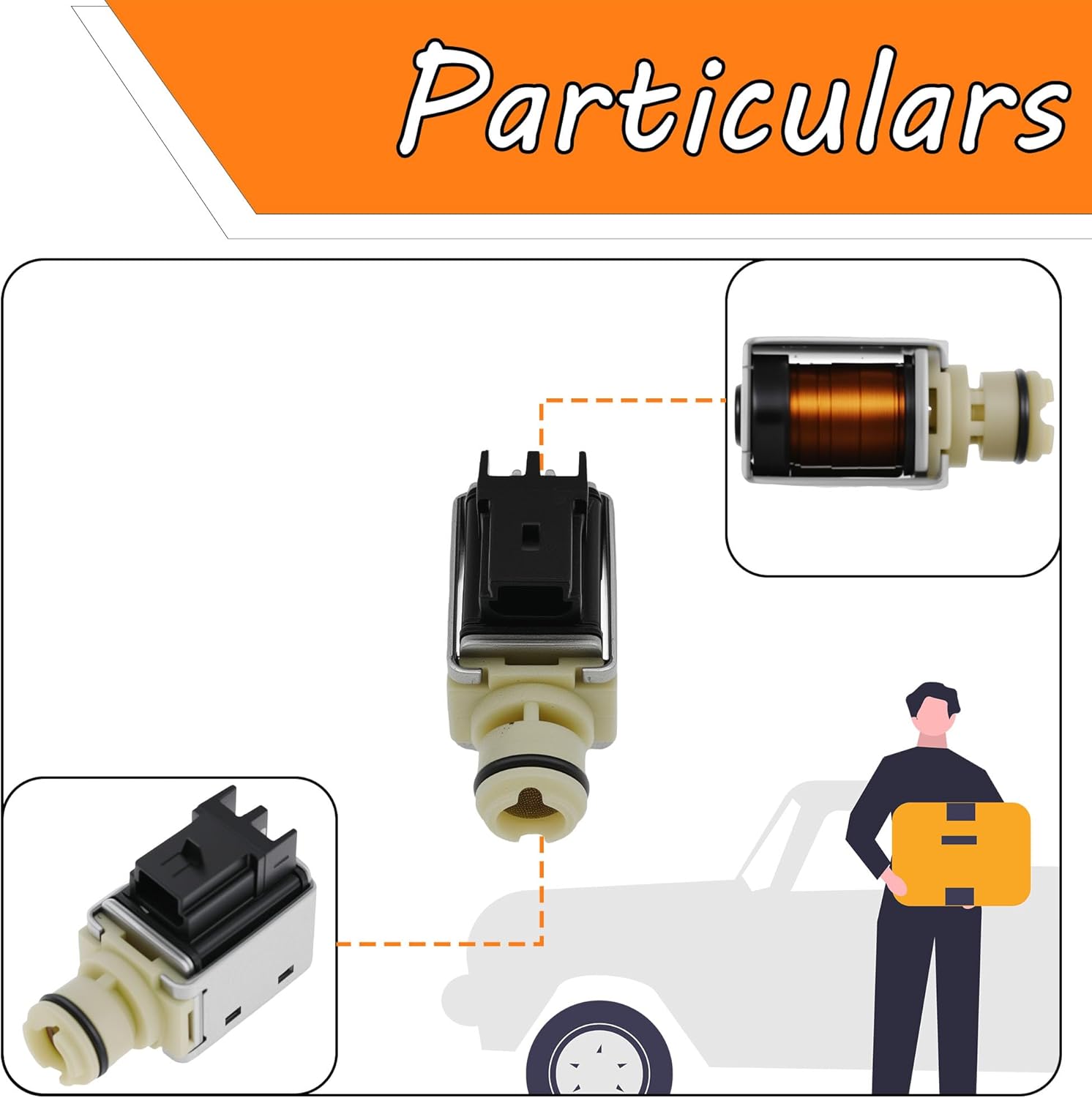 Transmission Solenoid Kit TCC EPC Shift 5Pcs set Compatible for GM 2003-On Cadilla-c Escalade Astro Avalanche Replace# 4L60E 4L65E
