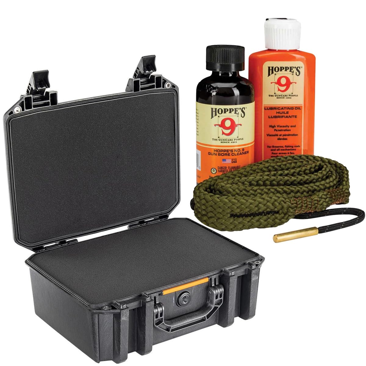 Pelican V300 Vault Large Pistol Case with Foam, Black, Bundle with Cleaning Kit