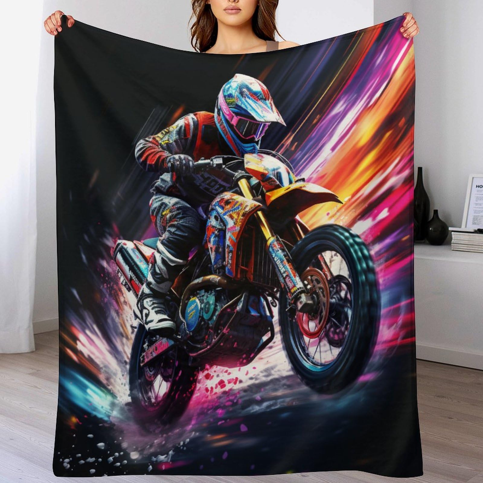 Couverture de moto en flannel polaire pour moments cocooning sur le balcon ou canapé