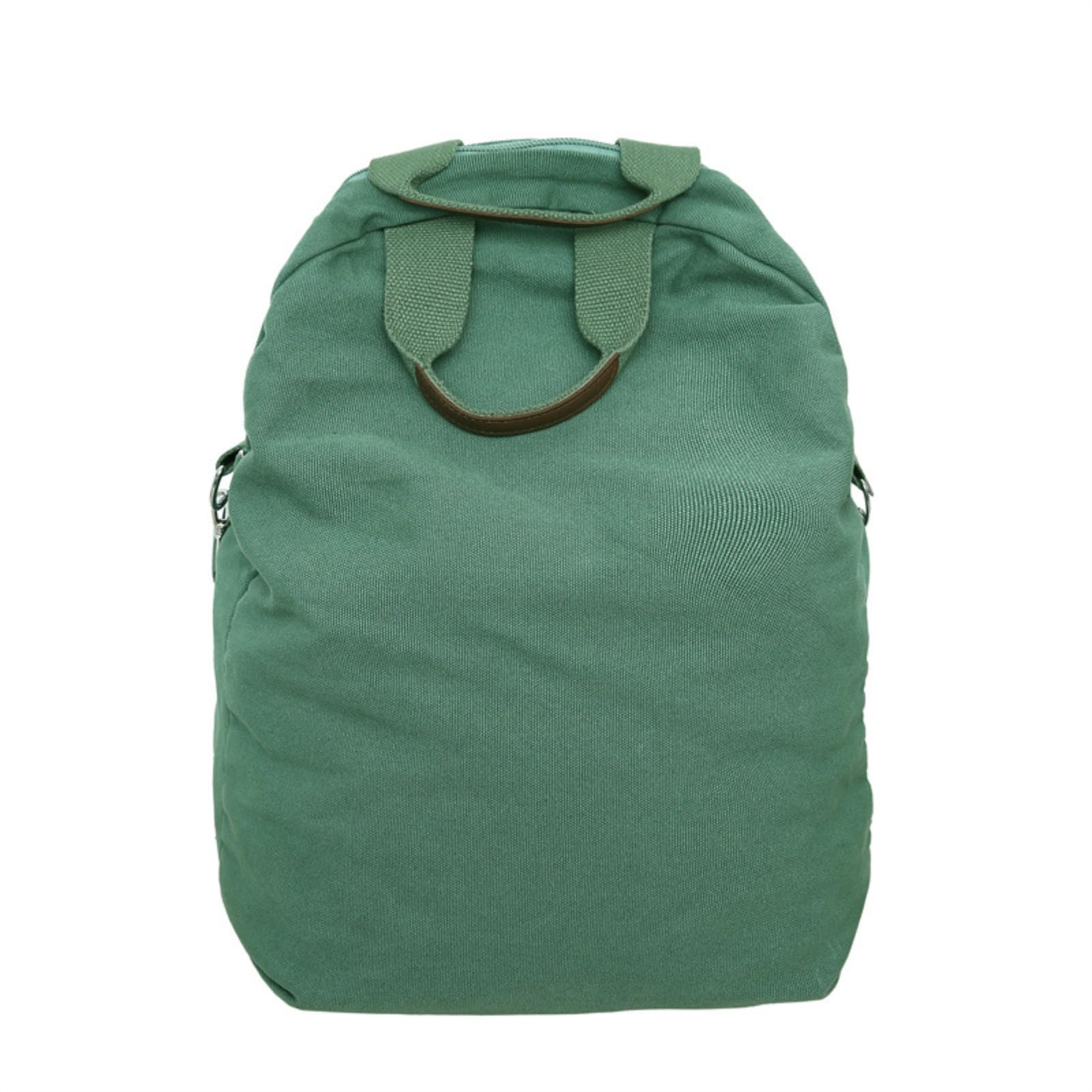 KAOBIO Grunge Hippie Boho Backpack Durable Canvas Casual Adjustable Daypack College Vintage Travel Rucksack for Women Men (Dark Green)