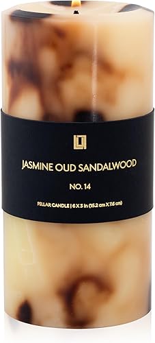 Miniatura 1 de Lulu Candles - Lino fresco (vela de pilar de 3 x 6 pulgadas) - Velas de alta calidad altamente perfumadas en caja de regalo para el hogar y la