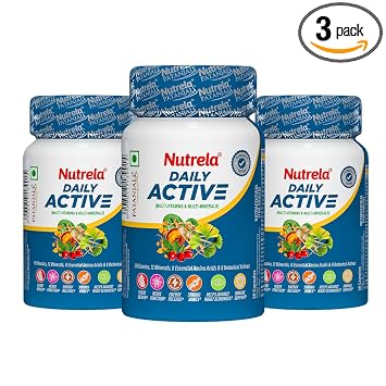 Nutrela Multivitamin by Patanjali | 30 Veg Tablets Pack of 3 | With Vitamins, Minerals, Natural Extracts & Amino Acids | Daily Wellness Supplement for Men & Women