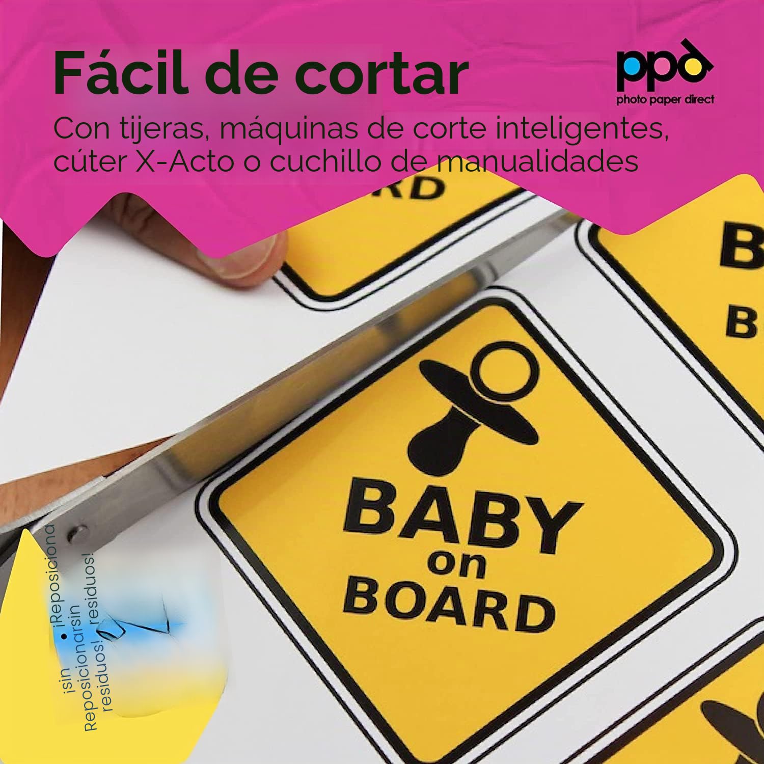 PPD Inkjet - A4 x 20 Pegatinas de Vinilo Autoadhesivo Mate Imprimibles de Grado Comercial - Calidad Fotográfica y A Prueba de Desgarro - Para Impresora de Inyección de Tinta - PPD-38-20