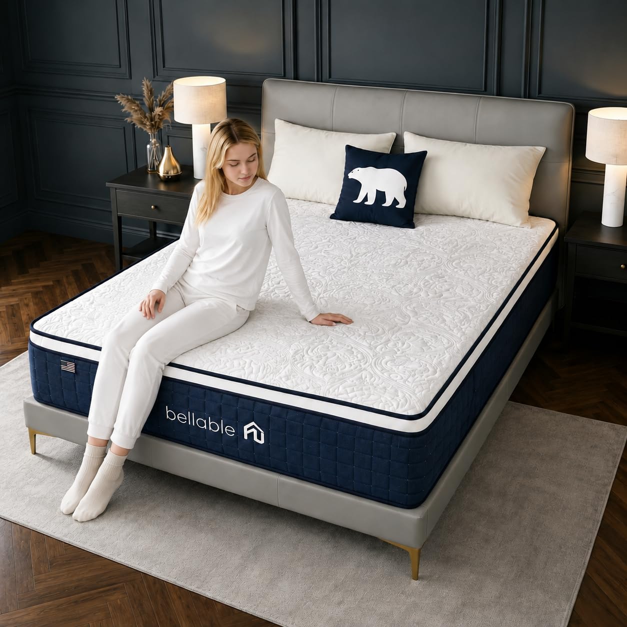 Photo 1 of bellable King Size Mattress 14 Inch, King Mattress in a Box, Medium Firm Hybrid Mattress King with Cooling Gel Memory Foam, Zoned Support, Motion Isolation, Reinforced Edge Support, Fiberglass Free