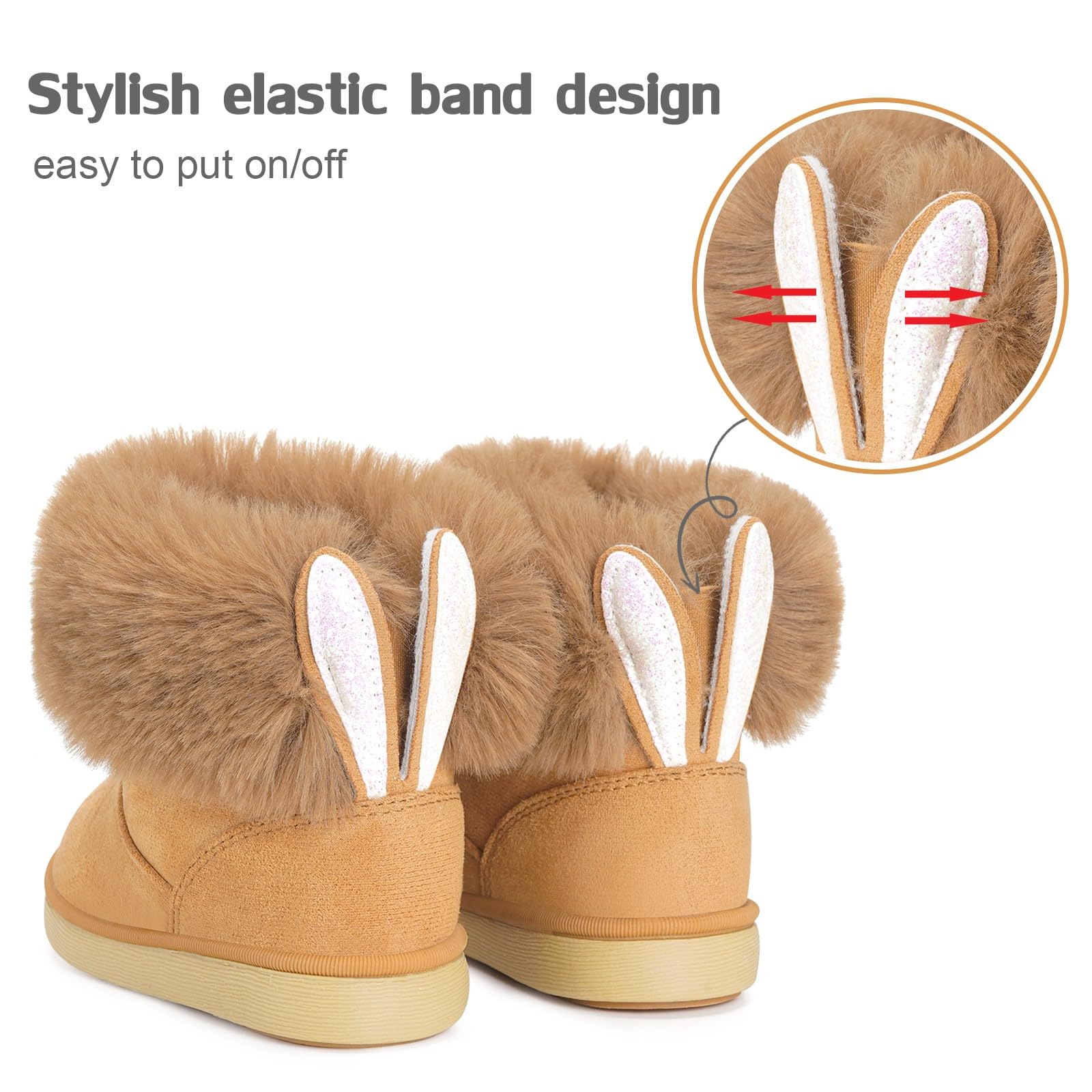 KVbabby Stivali Bambine Stivaletti da Neve Ragazze Caldo Fodera Bambini Stivali da Neve Scarpe da Invernali Antiscivolo Boots All'aperto