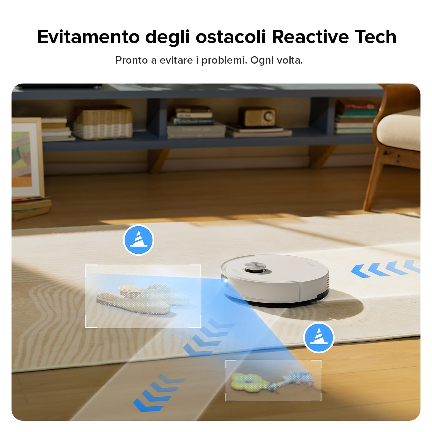 roborock Q10 S5 Robot Aspirapolvere, 10.000Pa, Panno Sollevabile, Pulizia VibraRise 2.0(3000 volte/min), Anti-groviglio, Evitamento degli Ostacoli, Strategie dei Tappeti, Controllo APP, Bianco