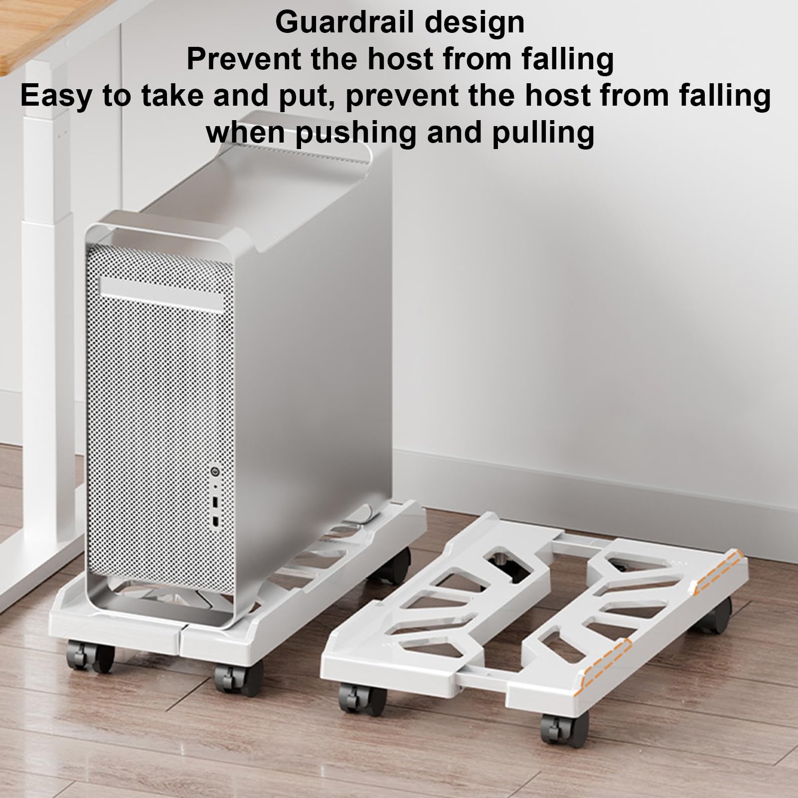 Carrello CPU con ruote - supporto per PC a rotazione compatta con slot di sfiato | Porta della torre del computer regolabile per configurazione della scrivania, ufficio a casa, impianto di gioco,