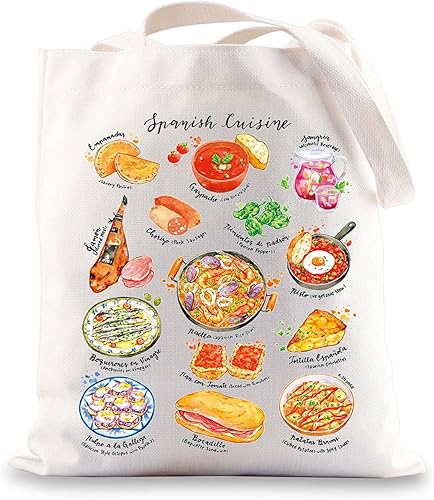 España Cuisine Tote Bag España Regalo de viaje España Bolsa de viaje España Bolsa de comestibles España Regalos para amantes de la comida