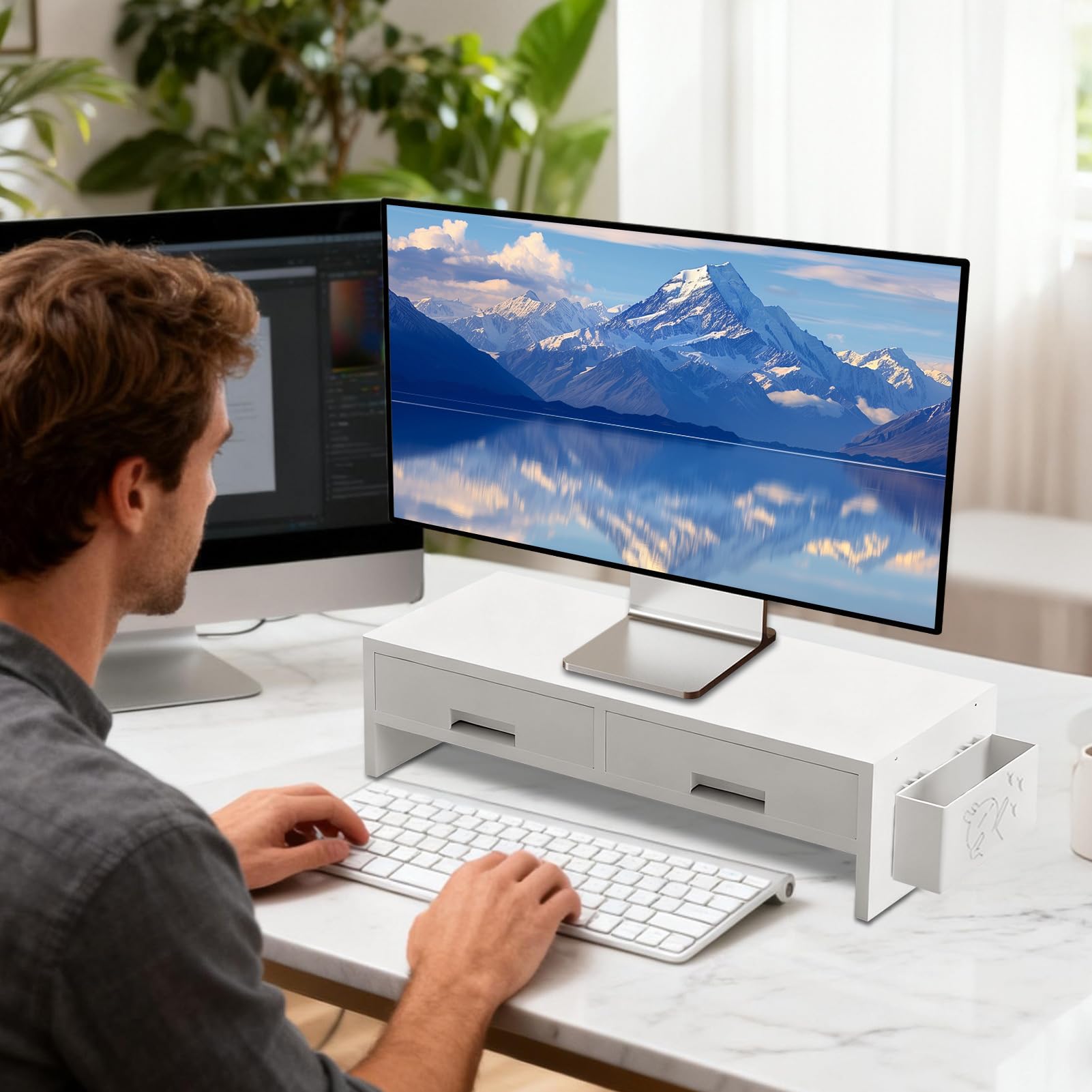 Supporto Alzatore Per Monitor Da Scrivania Supporto Ergonomico Robusto E | Supporto Per Alzare Il Monitor Da Scrivania Per Famiglia, , Uffici, Interno, Studio, Camera Da , Stanza, E Sc