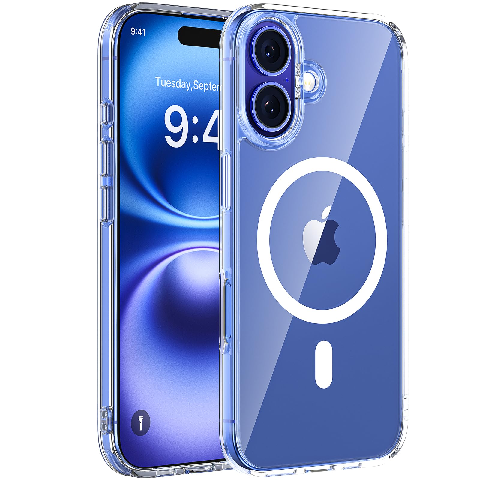 Miracase Magnetic Series for iPhone 16 Case [Compatible with MagSafe] Military-Grade Protection, Anti-Fingerprint, Slim Phone Case for iPhone 16 6.1 inch - Clear