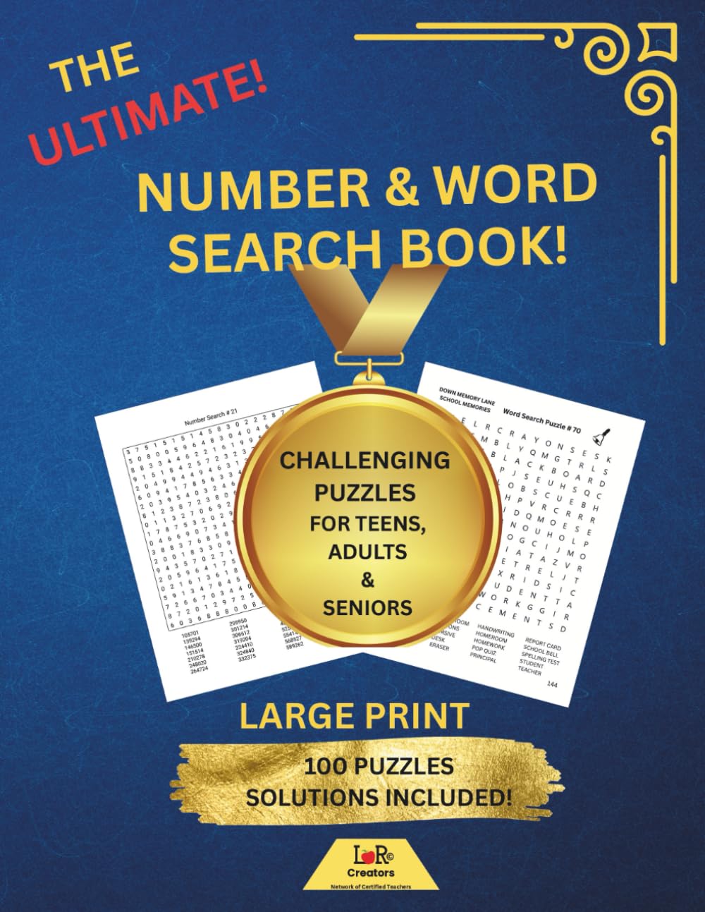 The Ultimate Number & Word Search Book: A Fun Collection Of Challenging Puzzles!
