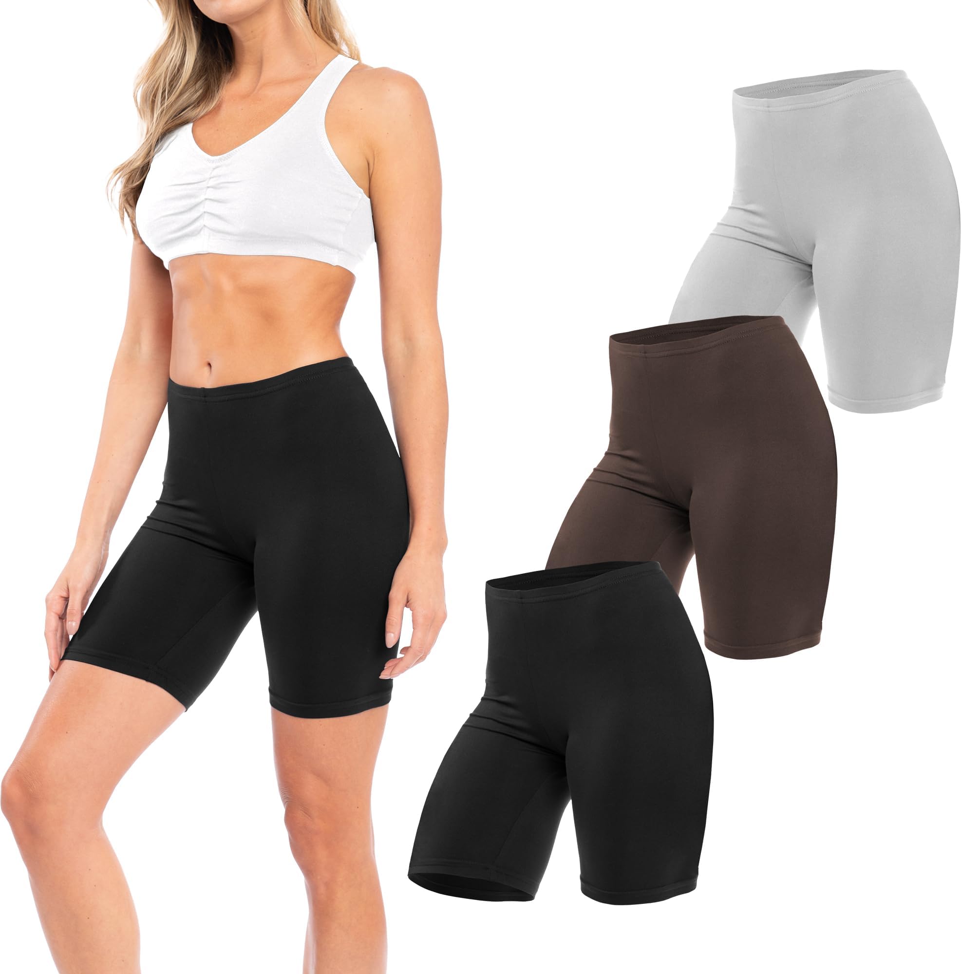 Womens Ultra Soft Yoga Bike Short | Stretch Boxer Briefs | Multi Packs