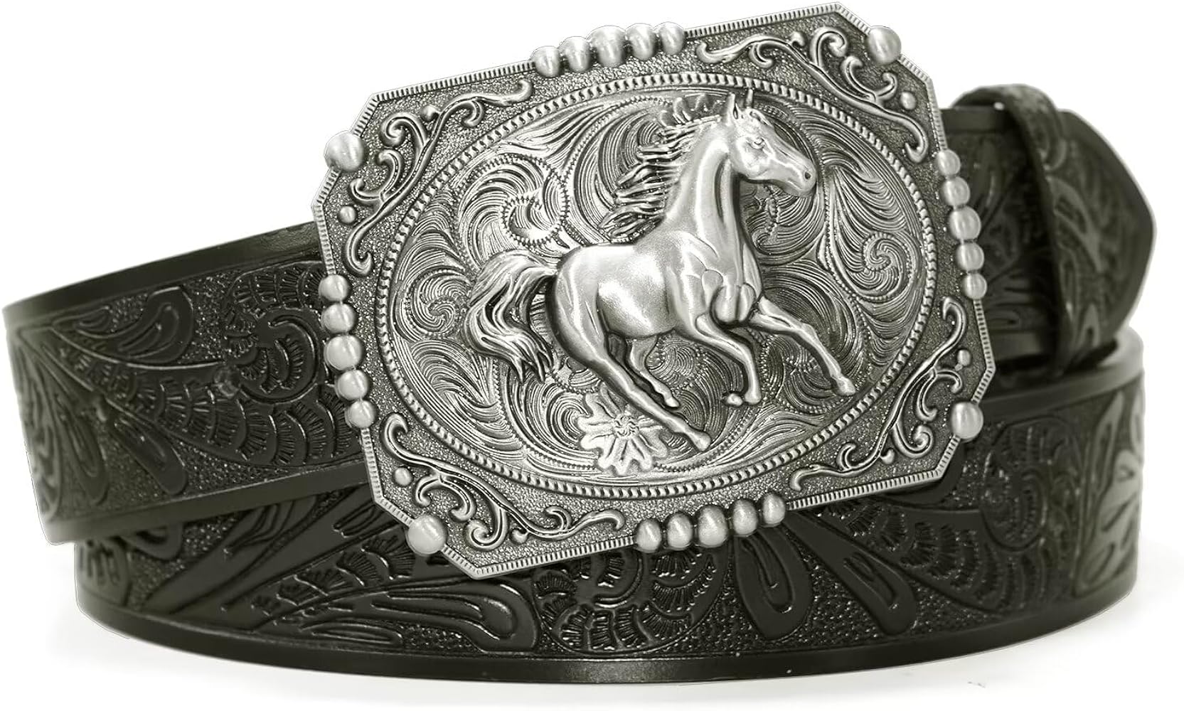 小物 Auralee EMBOSSED BLACK COW LEATHER BELT auralee-cow-kudu-leather-belt-
