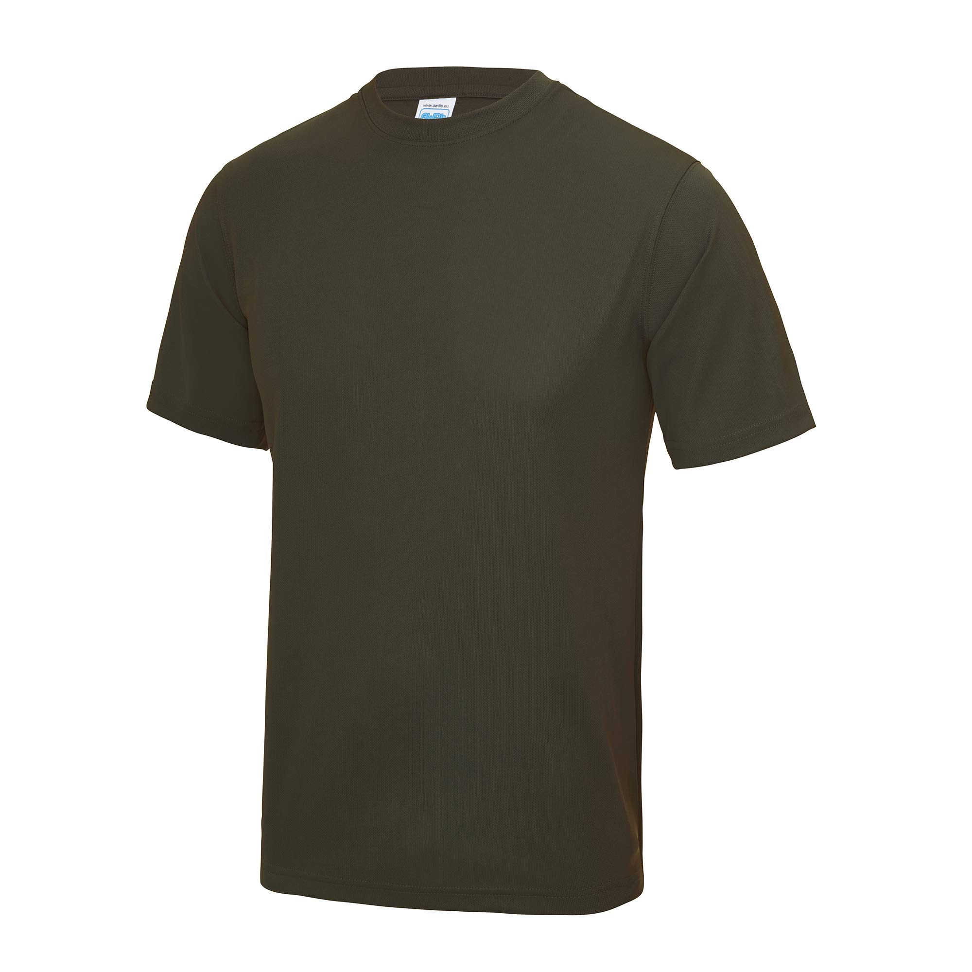 Just Cool Men's Olive Performance Plain T-Shirt (Xxl) (Olive)