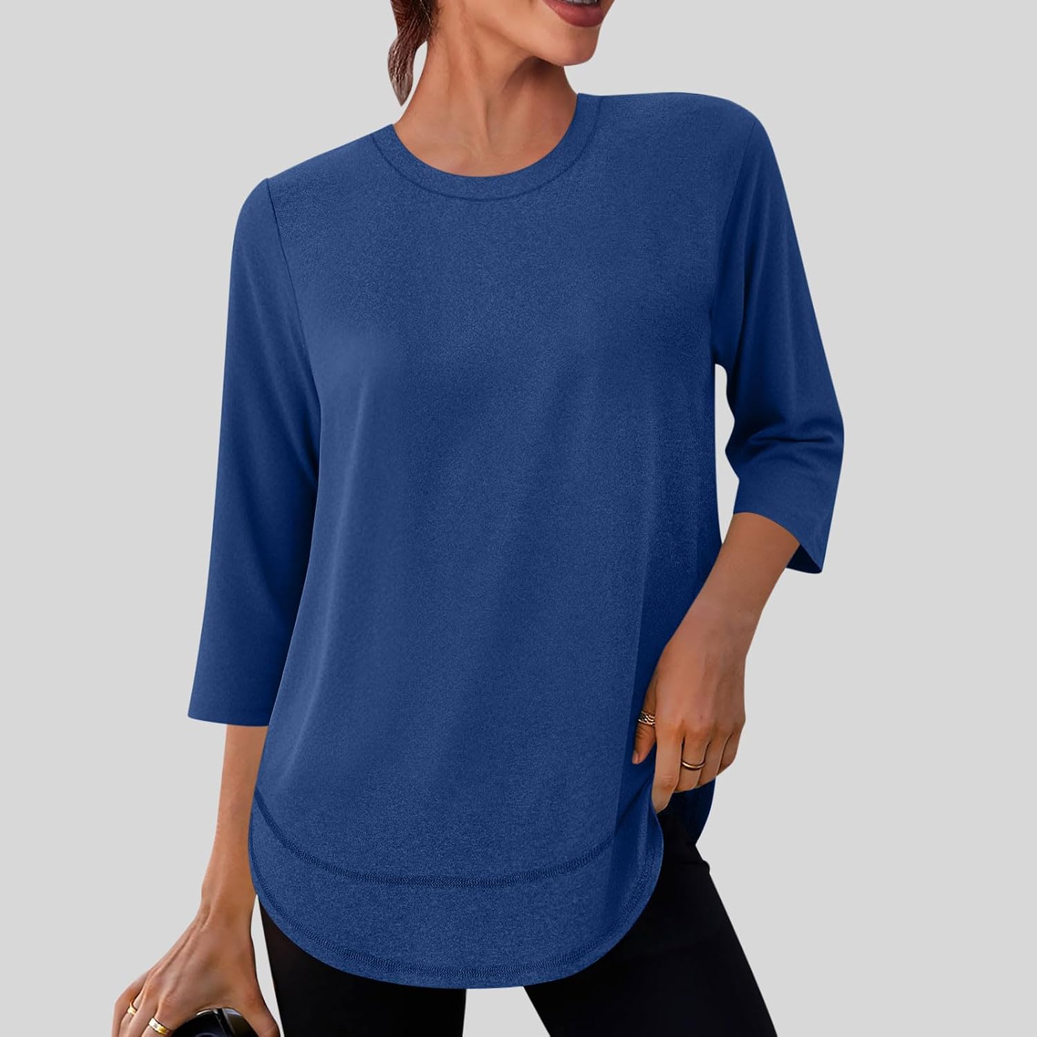 Women Rash Guard UPF 50+ SPF UV Protection Tops 3/4 Sleeve Crew Neck Blouse Outdoor Quick Dry Shirt Hiking Fishing Workout