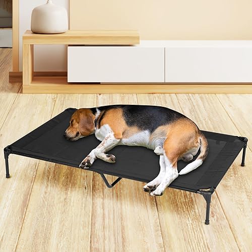 Miniatura 6 de Cama elevada para perros para exteriores, catre elevado grande con malla lavable, cuna refrescante para mascotas, a prueba de mordidas para