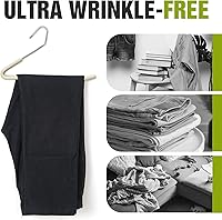 Vista 4 de Spring Fever - Perchas para pantalones de extremo abierto, antideslizantes, acolchadas con esponja, cromo, espuma resistente, ahorro de espacio