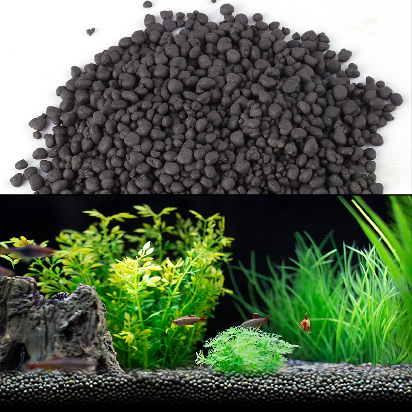 Fango per acquario, substrato per piante da acquario, 1000 g, fango per erba d'acqua, accessorio per acquario, terreno per piante acquatiche per la crescita delle radici della maggior parte