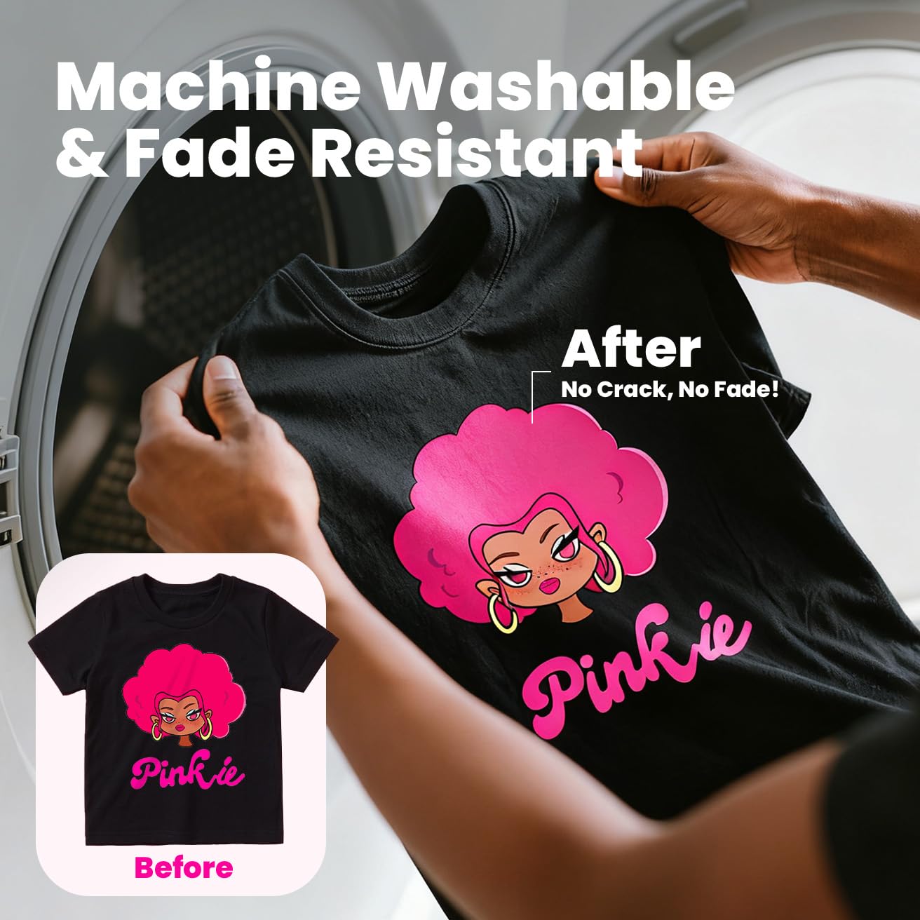 Pinkie - Papel de transferencia de calor para planchar para camisetas, vinilo de transferencia de calor imprimible