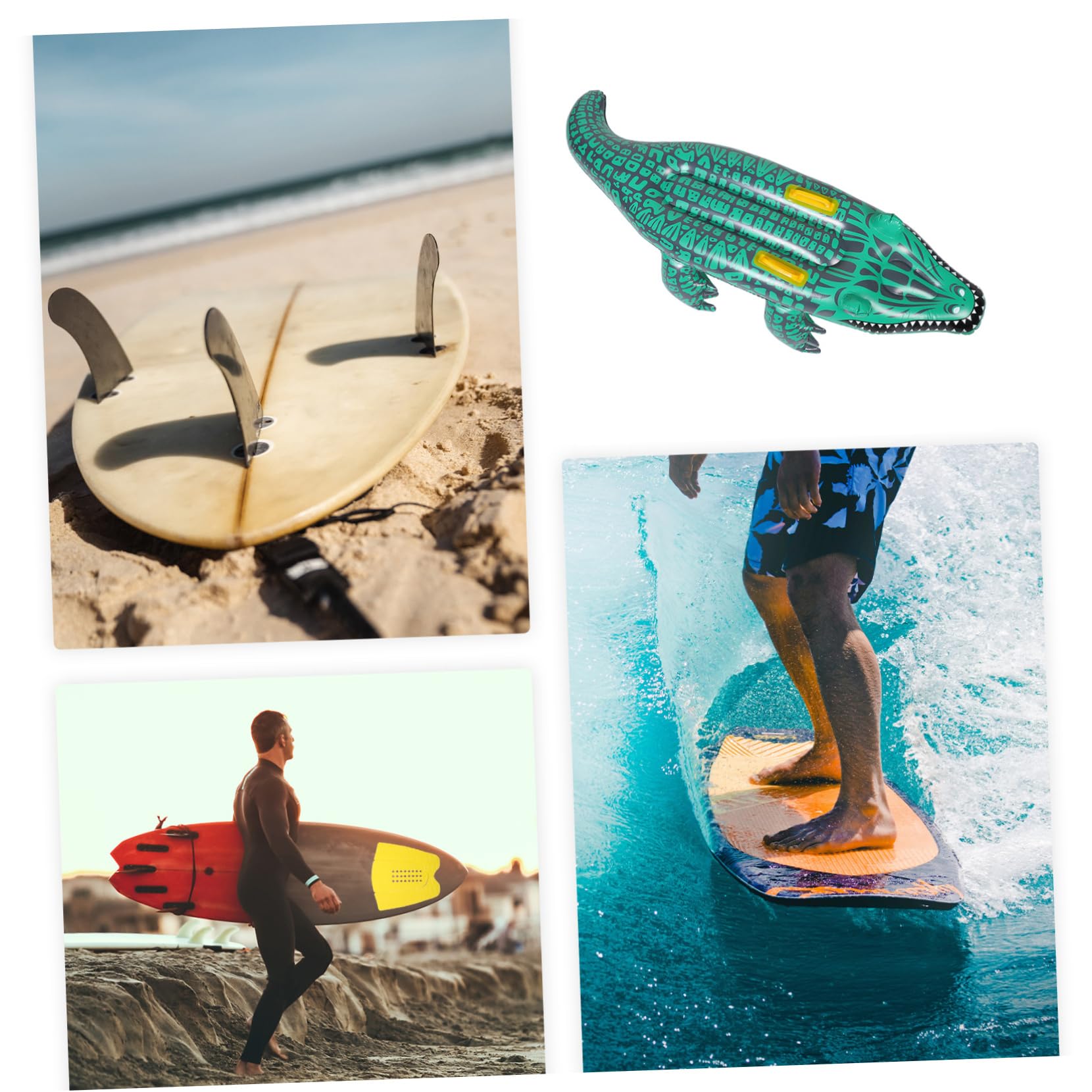 Generisch Aufblasbares Alligator Surfbrett für Pool und Strand Ergonomische Schwimmmatte aus Schnelles Aufblasen für Sommer und Wasseraktivitäten