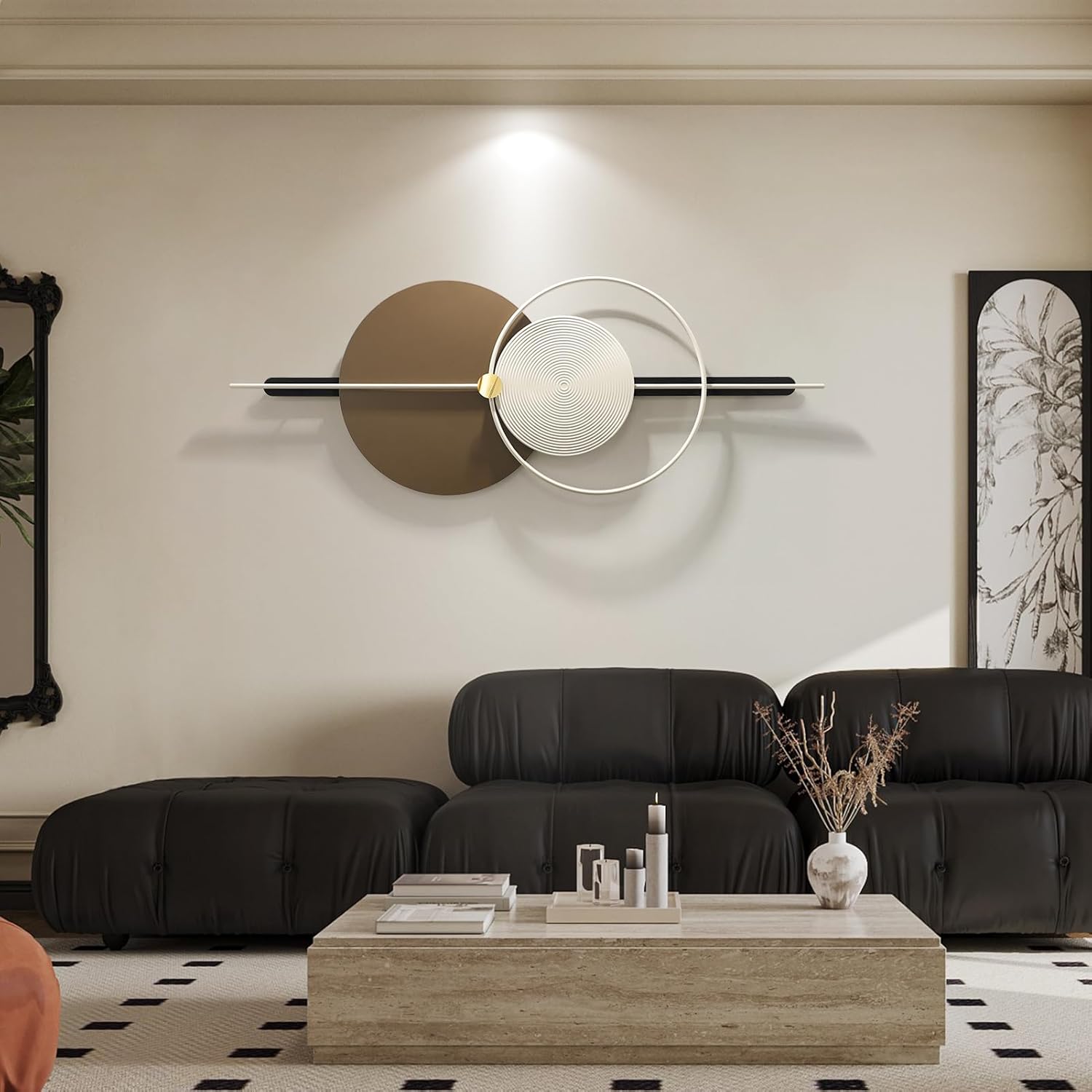 HEBOIX 49"*18" Metal Wall Art with Light,Large Modern Metal Wall Decor,3D Wall Sculptures,Wall Art for Living Room Bedroom Dining Room Kitchen Outdoor Office Entryway Home Decor wall decor 1