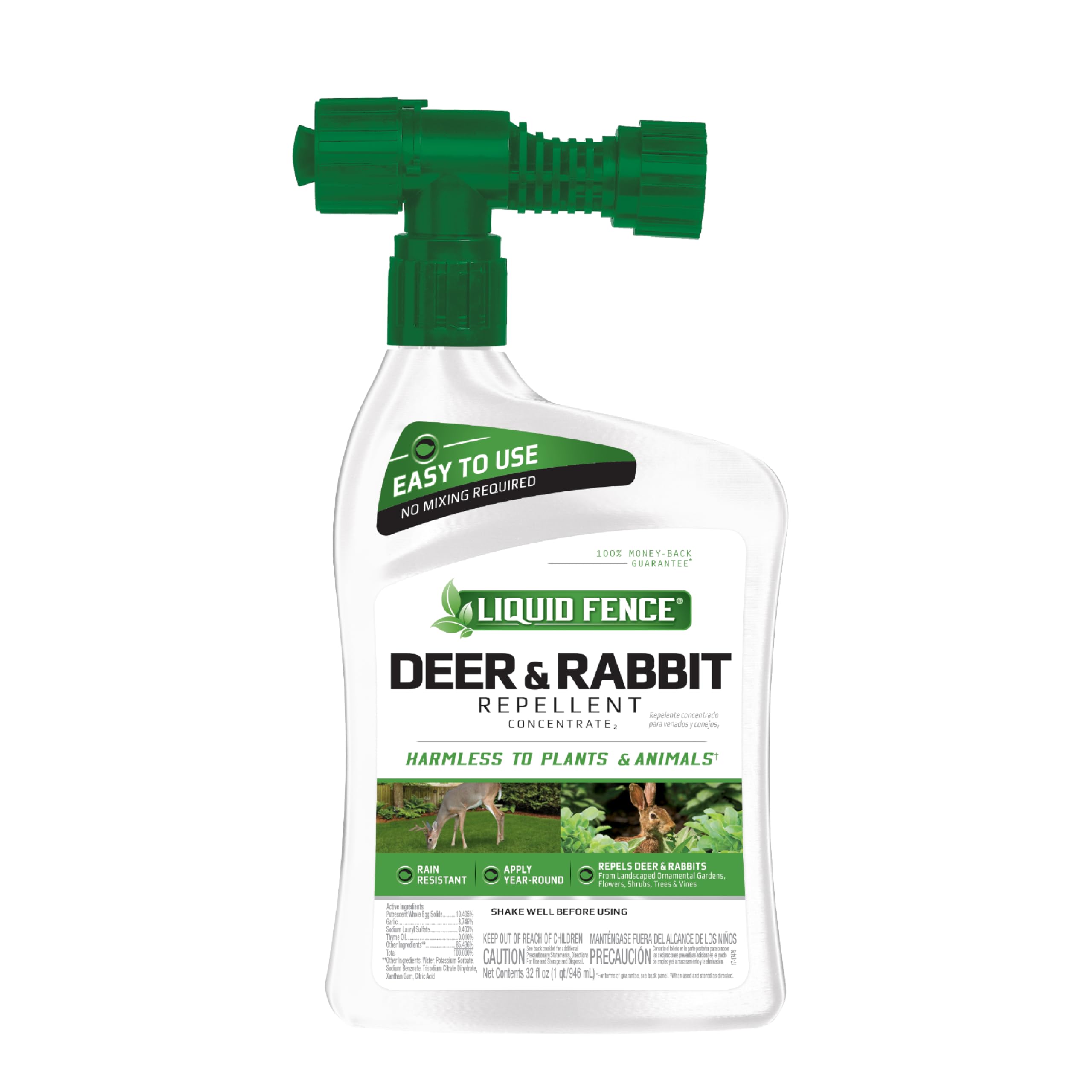 Deer And Rabbit Repellent Concentrate 32 Ounces, Hose-End Sprayer