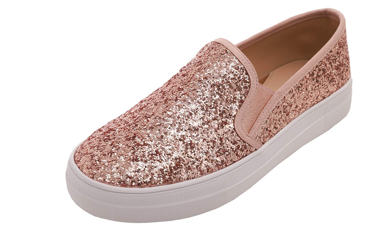 Feversole Women's Fashion Sparkle Platform Rhinestone Party Holiday Wedding Sneakers