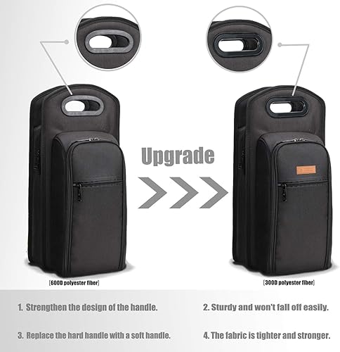 Miniatura 61 de ALLCAMP - Bolsa de vino con compartimento refrigerador, juego de picnic que lleva dos juegos de vajilla Negro