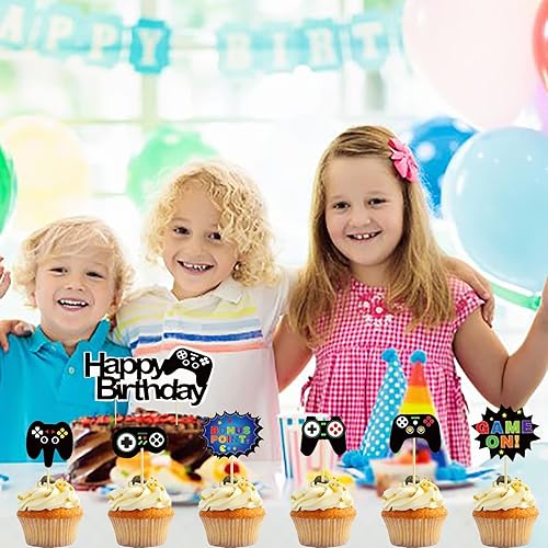 Miniatura 5 de Decoración para pastel de videojuegos, 9 piezas, decoración de pastel de videojuegos para niños, suministros de fiesta de cumpleaños con temática de