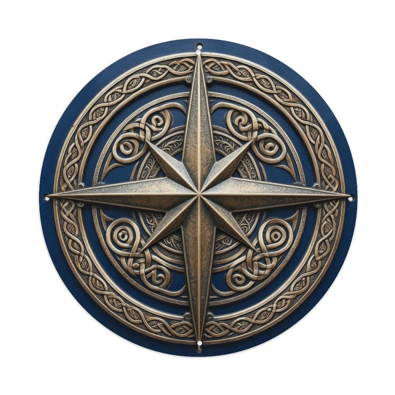 Nautical Compass Rose Coastal Metal Tin Sign Plaque