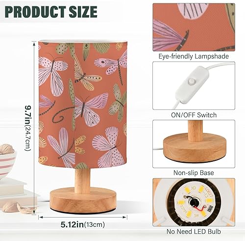 Miniatura 3 de Bedside Lamp Modern Lamps Soft Light Safari Butterflies Dragonflies Lamp for Desk Classroom