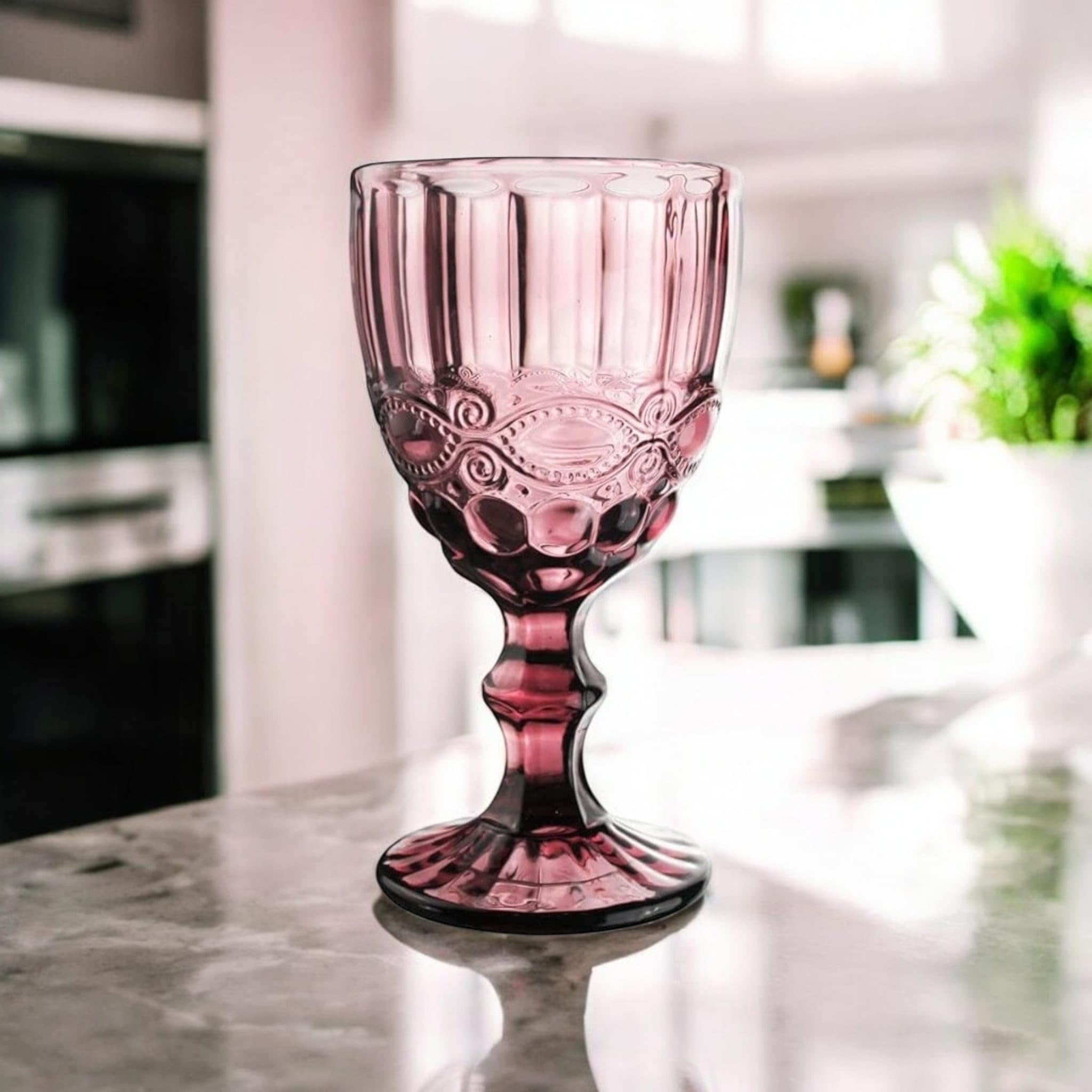 Romantici Bicchieri Da Vino Vintage: Calici In Vetro Colorato Da 10 Once Con Steli Matrimoni, Feste Ogni Giorno Da 1,92 € | DHgate