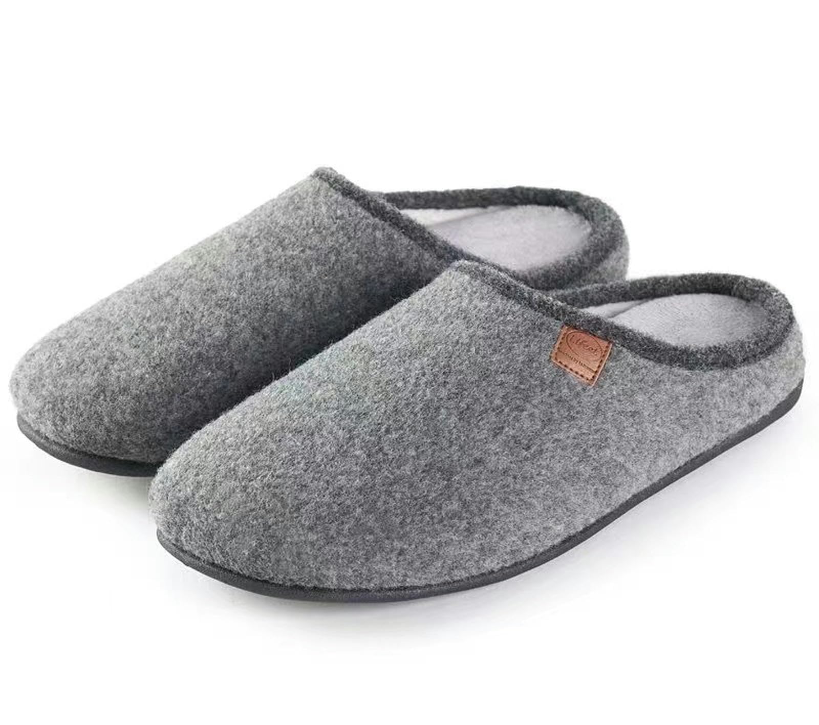 Pantofole Donna Pantofole da Uomo Pantofole in Feltro Stile Memory Foam Anti-cedimento-grigio-44-45