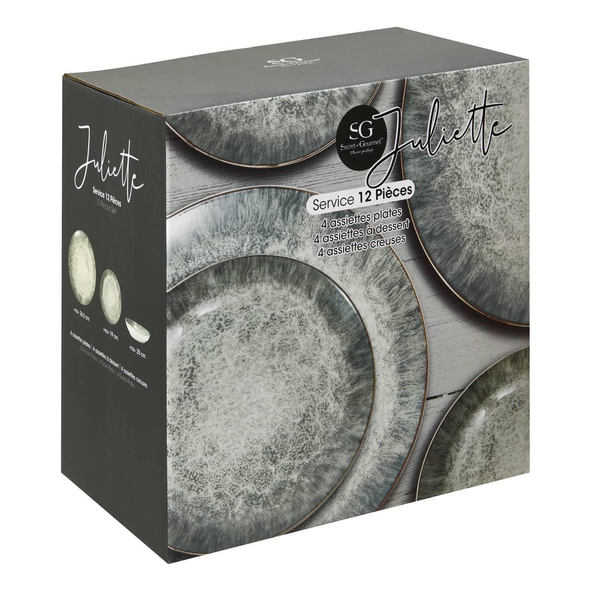 Atmosphera - Juliette vajilla 12 pieza(s) verde l26.5xd2.4xh26.5cm