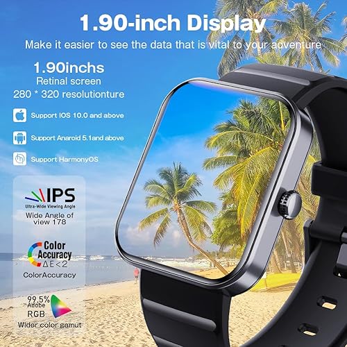 Miniatura 5 de Reloj inteligente para hombre, rastreador de actividad física (llamadarespuesta de llamadas) Bluetooth táctico militar, reloj inteligente al aire