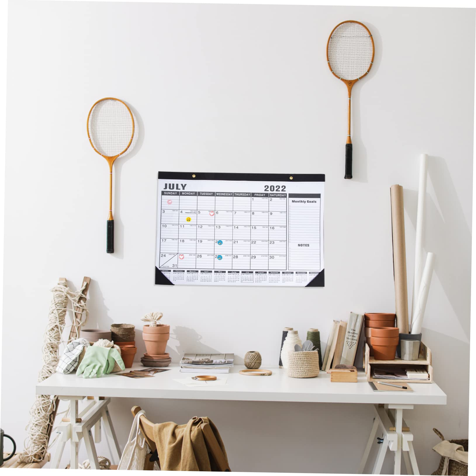 VILLCASE 3stücke Englischer Wandkalender Multifunktionaler Hängender Kalender Für Büro Und Zuhause Praktischer Monatskalender Mit Klarer Druckqualität Und Aufkleber Planung