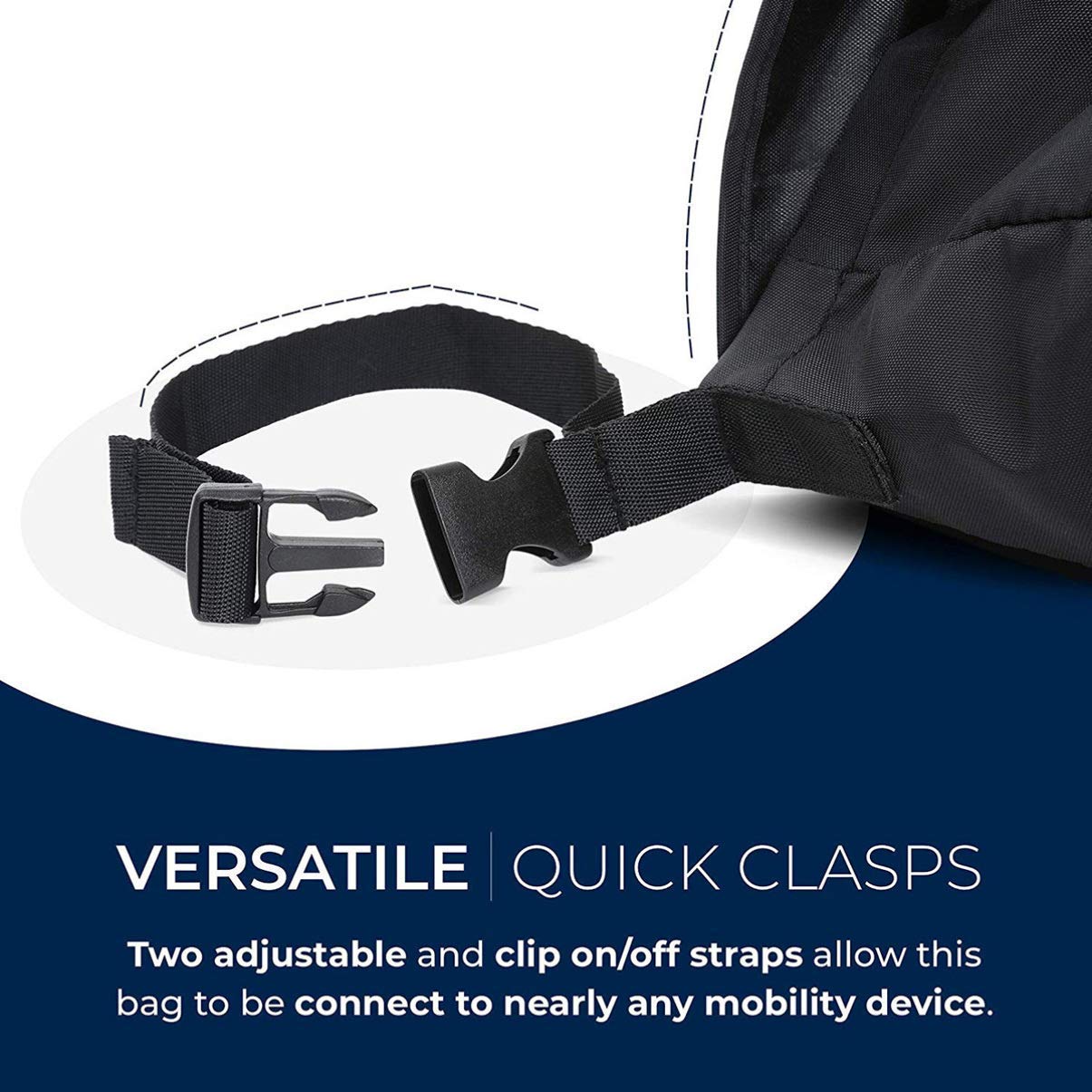 Bolsa para Silla de Ruedas - Bolsa para Silla de Ruedas con Cinta Reflectante - Bolsas Impermeables para Accesorios de Silla de Ruedas - Mochila para Silla de Ruedas (Paquete de 2)