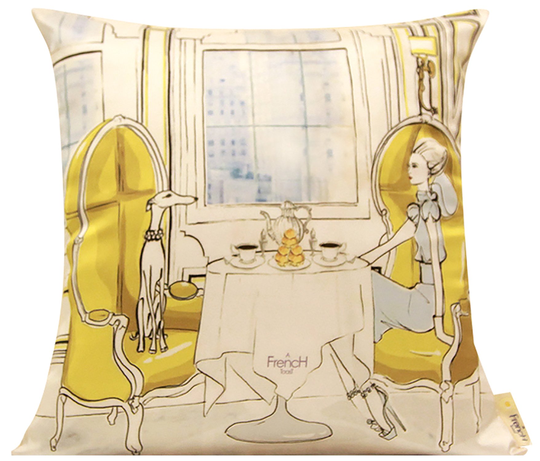 A French Toast Polyester 1 Piece Cushion Cover - 16"x16", Beige