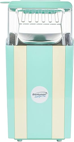 Miniatura 6 de Brentwood PC-488BL Classic Striped - Máquina para hacer palomitas de maíz de aire caliente de 8 tazas, color azul