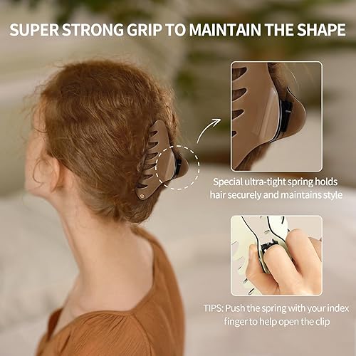 Miniatura 3 de EVITA PERONI Pinzas grandes para el cabello para mujer, pinzas de pelo de 4.7 pulgadas para cabello fino y rizado, pinzas grandes, pinzas de